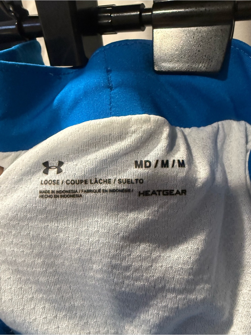 Under Armour Women’s Bright Blue Athletic Shorts with Light Blue Trim - Picture 6 of 6
